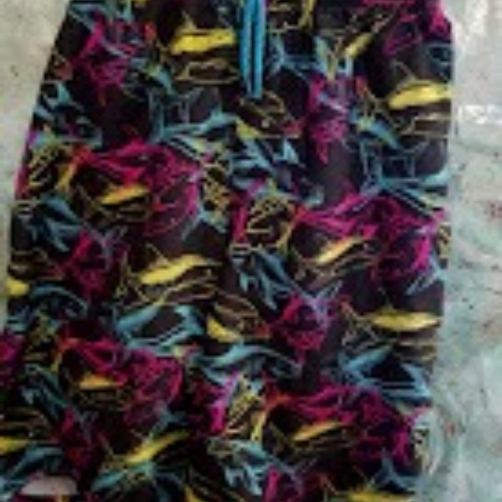 ♡♡BLACK AND NEON SHARK SWIM TRUNKS FOR A BOY♡♡